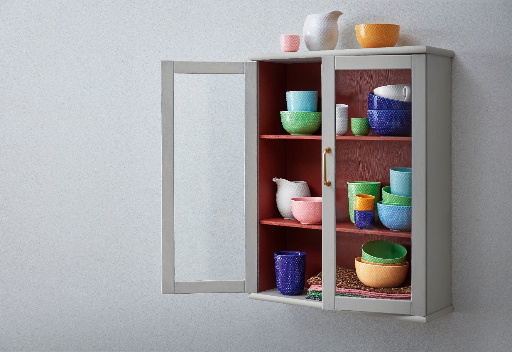 Lyngby Porcelæn Rhombe color skål, gul - H: 6,5 cm. - Bahne